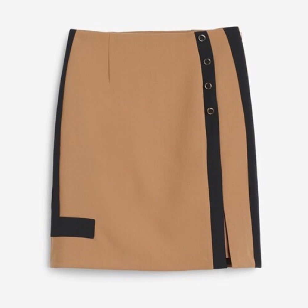 NWT WHBM tan/camel and black skirt. Size 6. - Picture 3 of 8